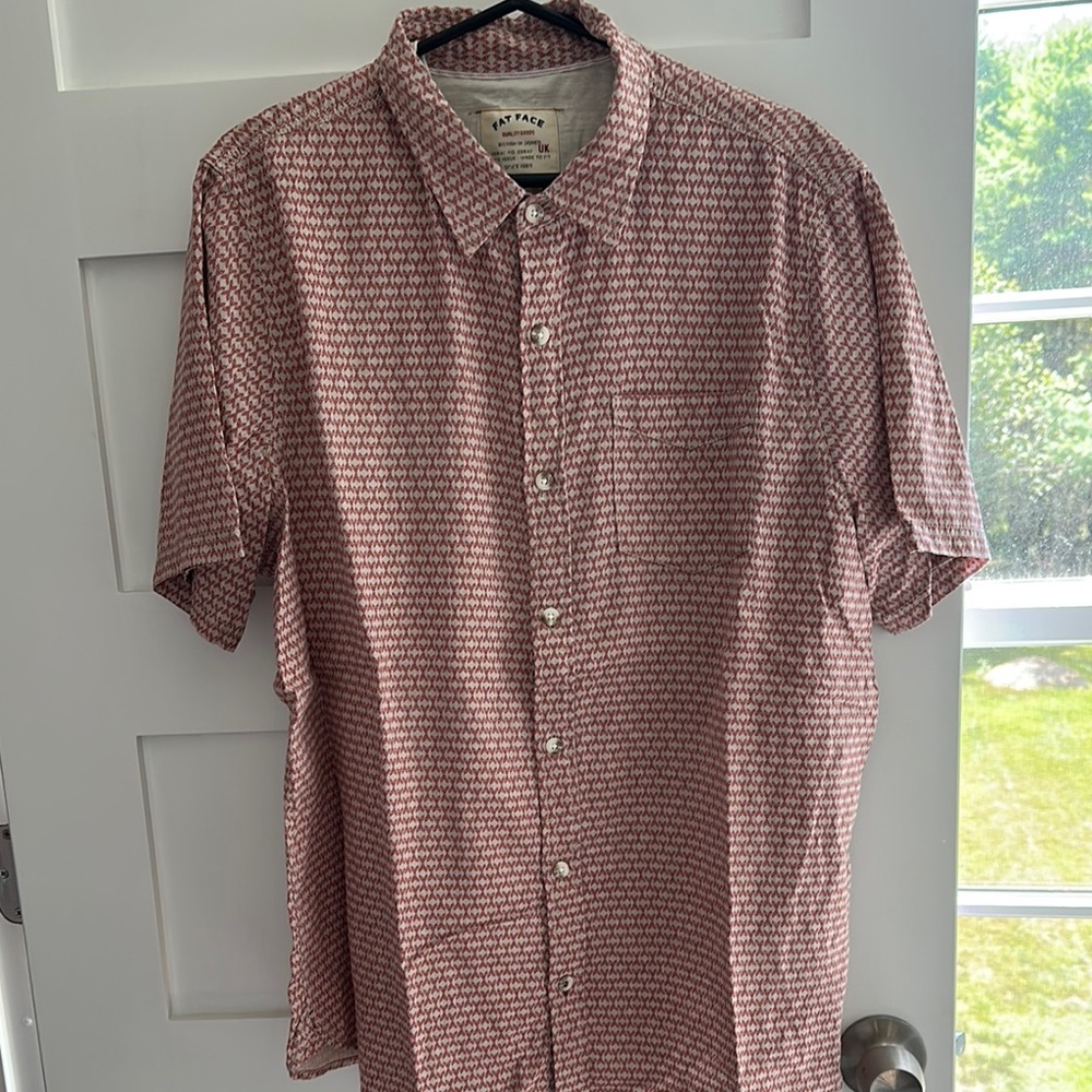 Fat Face Red Patterned Casual Button Down Shirt